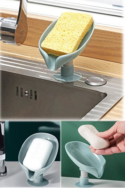 ForWhat Solid Soap Sponge Holder with Suction Cup Drain for Office Home Office Bathroom Kitchen Layout