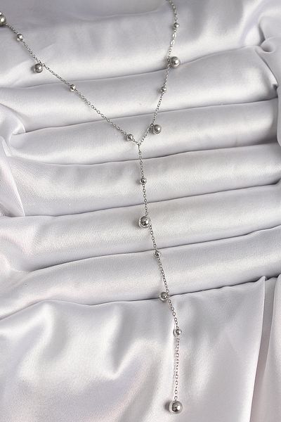 Clariss 316L Steel Silver Color Topcuk Model Women's Y Necklace