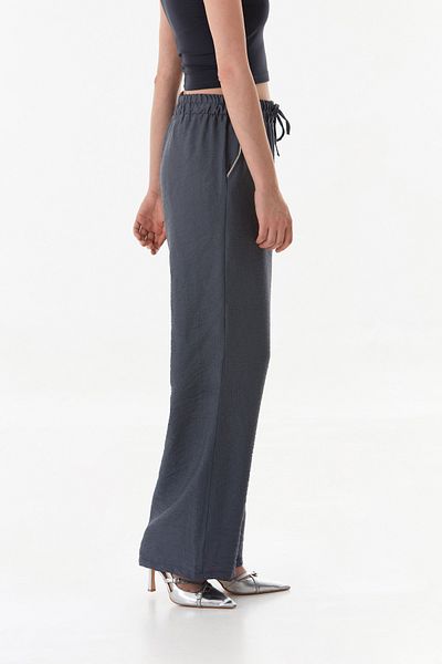 Fulla Moda Palazzo Trousers with Pocket Stone Detail and Elastic Waist