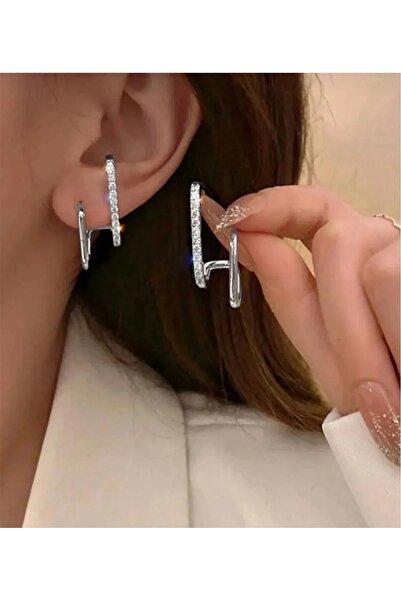 monalisatoka Kadın Zirkon Taş İşlemeli Gümüş Küpe