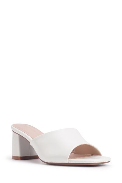 Nine West Nasla 4Fx Białe Damskie Klapki Na Obcasie