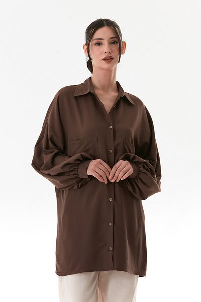 Fulla Moda Πουκάμισο Fullamodest Oversize με μανίκια