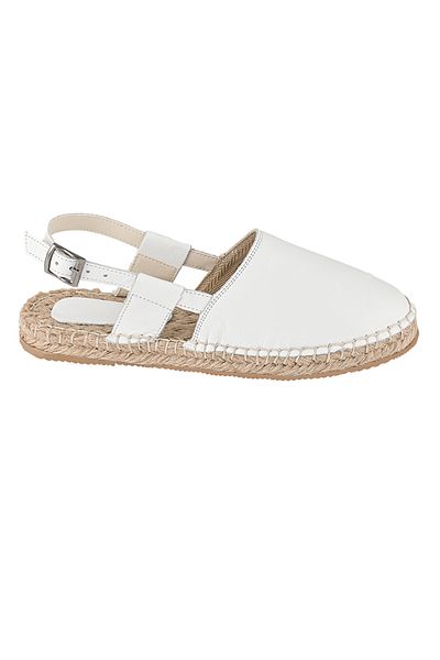 NOOSY Genuine Leather White Women's Handmade Espadrille