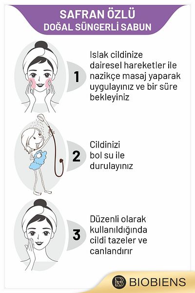 Biobiens الاستحمام بخلاصة الزعفران وصابون إسفنجي طبيعي خاص للبشرة