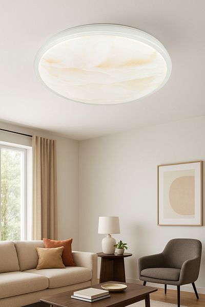 Lambadar Olympia Model Special Design 52 cm Large Size Modern 3 Colors (White-Daylight-Yellow) Plafonier Led Chandelier