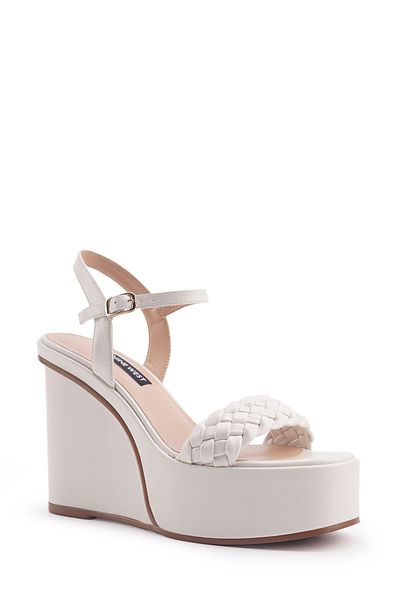 Nine West Corla 4Fx Off White Women's Wedge Heel Sandals