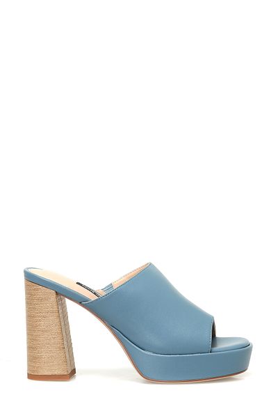 Nine West Canbe2 4Fx Niebieskie Damskie Klapki Na Obcasie