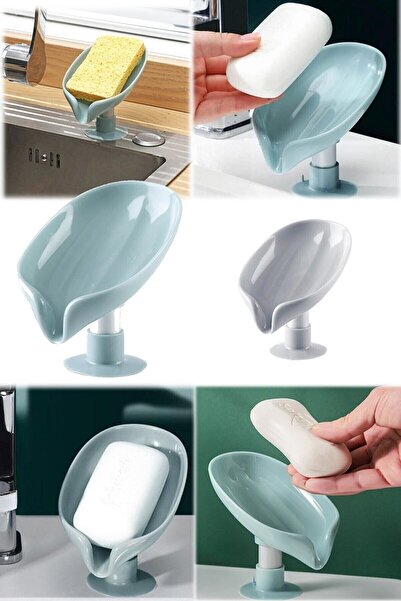 ForWhat Solid Soap Sponge Holder with Suction Cup Drain for Office Home Office Bathroom Kitchen Layout