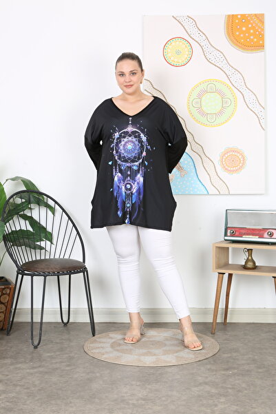 XL Modam Women's Digital Printed Truvacar Sleeve Large Size Tunic