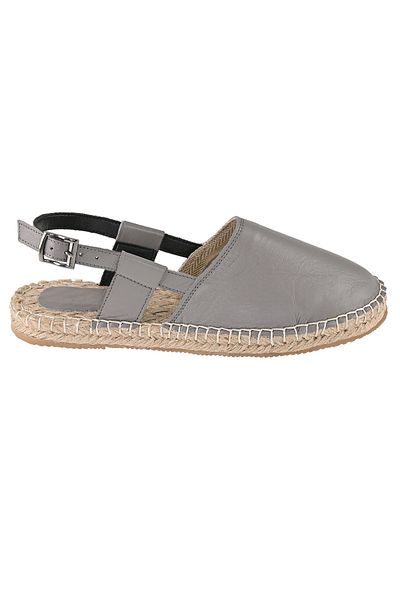 NOOSY Espadrile de damă din piele naturală gri închis