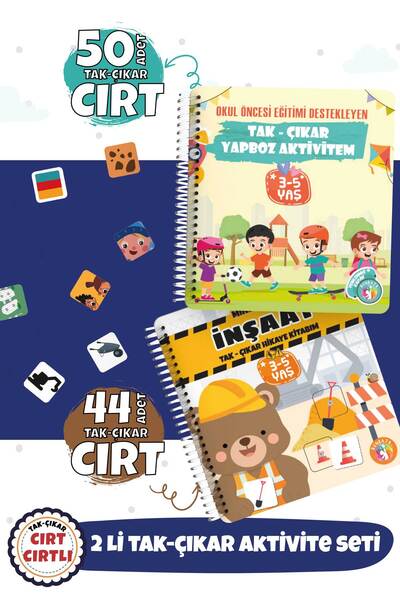 Bunbaza Tak-çıkar 2 Li Set Aktivite Cırtlı Kitabım Minik Ayı 44 Adet Cırt Yap...