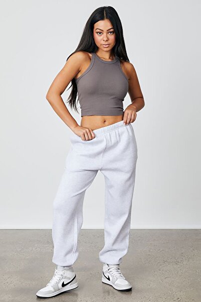 Madmext Kadın Karmelanj Beli Lastikli Oversize Eşofman Altı Mg1235