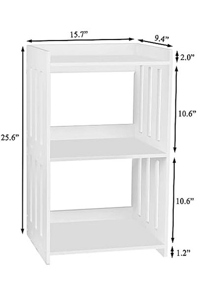 Generic White 3-Tier Bookshelf – Compact Bookcase and Storage Organizer for Living Room, Bedroom, or Office