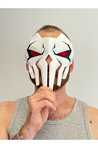 KEMX Punisher Maske Marvel Rivals Kahraman Maskesi Parti Maske (Lastik Yok)