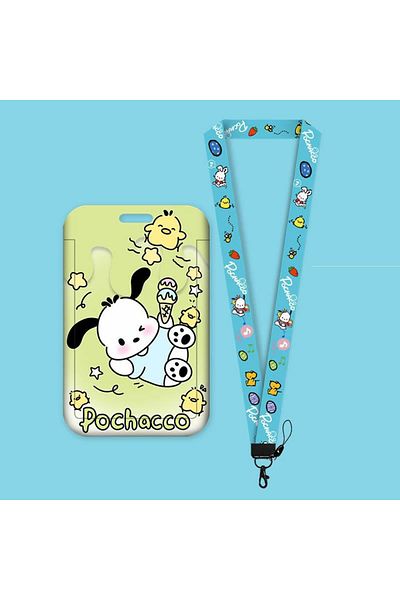 Miniso 2 Cartoon Sanrio Hello Kitty Lanyard Card Sleeve Id Card Holder Bus Subway Access Work Permit Card .