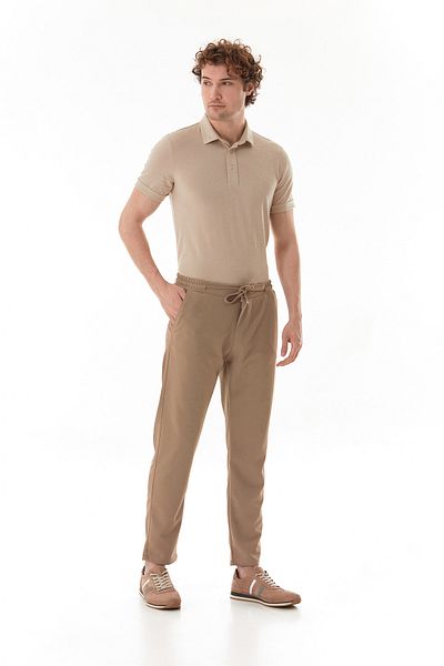 Fulla Moda Παντελόνι Jogger με κουμπιά με δέσιμο στη μέση