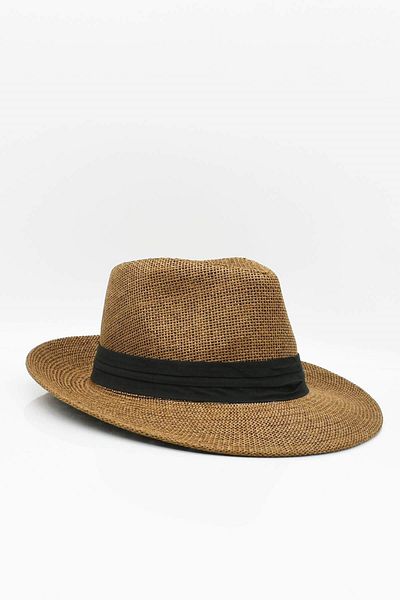 Külah Men's Straw Cowboy Hat - Camel Trilby