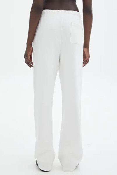 Madmext Λευκό παντελόνι με φαρδύ πόδι Basic MG1916