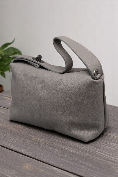 HFKY Gray Women's Hand and Crossbody Bag. Genuine Leather Messenger Bag. Ry401