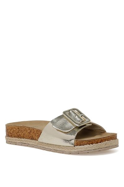 Nine West Desna 3fx gold women's flat slippers