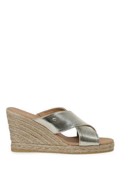 Nine West SANHEM2 3FX Gold Women's Slippers