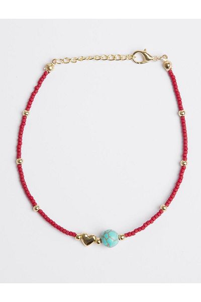 Jimmy Key Red Heart Figured Anklet