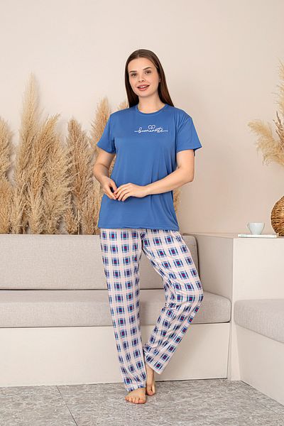 nisaNCa Set de pijamale de sezon pentru femei, cu mâneci scurte, cu modele slim fit