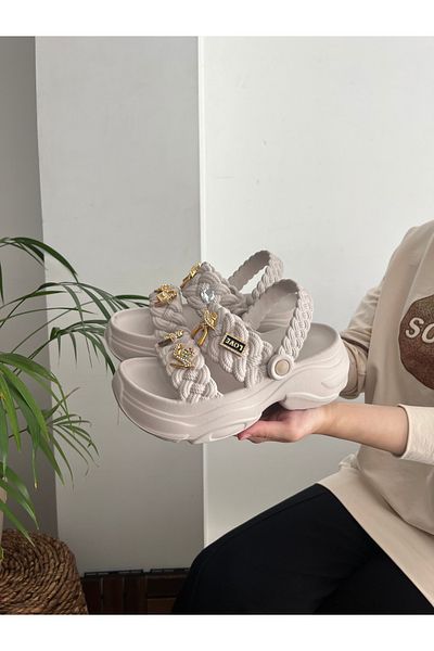 Behtah Kundura Sandale papuci de zi cu zi, cu talpă groasă, cu design elegant, deschis în față