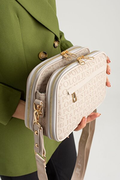 Just Polo JP حقيبة كتف نسائية أصلية من جاست بولو مكونة من 5 أقسام مناسبة للاستخدام اليومي مقاس 25*17 سم