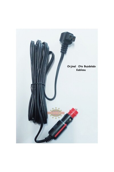 İSCİOGLU Oto Buzdolabı Kablosu Çakmaklık Girişli Tüm Modellere Uyumlu 2,5 Metre