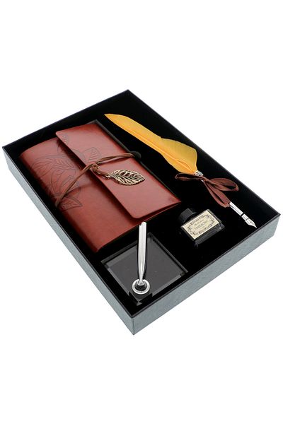 GiftExpress Good Old Times Calligraphy Set with Agenda - Pink (pastel)