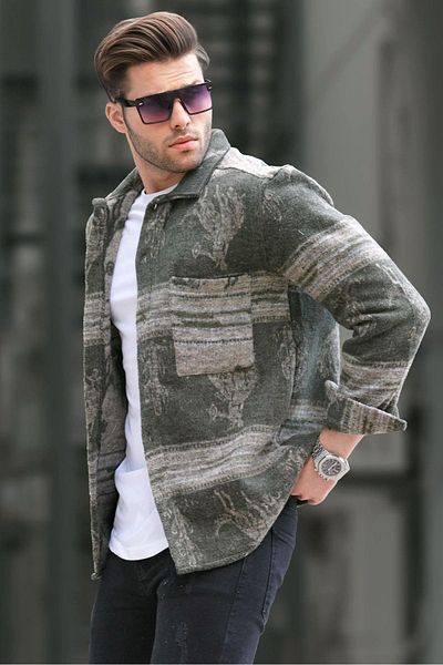 Madmext Khaki Patterned Lumberjack Men's Shirt 6727