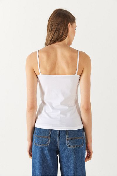 VENA Slim Fit Rope Strap Tank Top - White