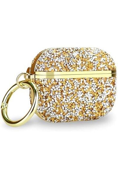 Generic Gold Glitter Case for AirPods 3 case with Rhinestones and Keychain GOLD