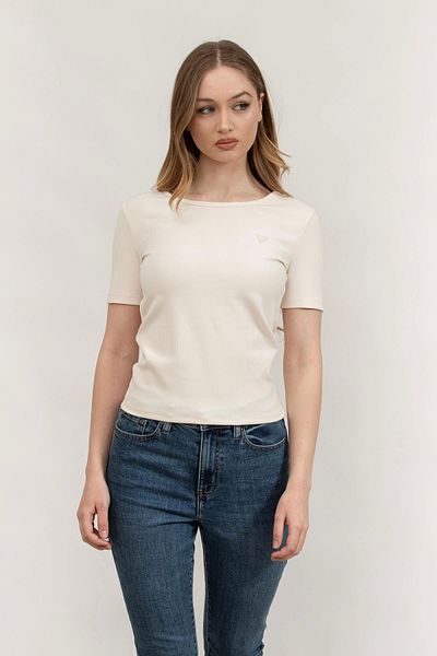 Guess Steffi Ss T-Shirt Women Cream T-Shirt V5Ri04Kclh0-G6F4