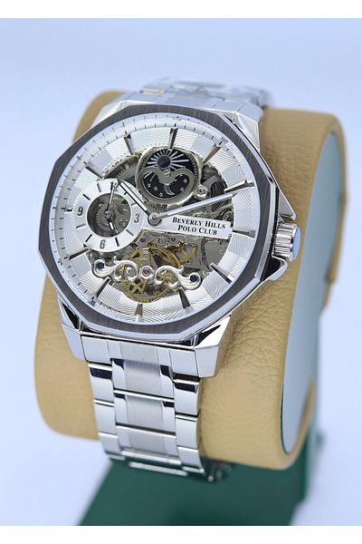 Beverly Hills Polo Club Automatic Mechanism Steel Cord Men Wrist Watch Asw123-I361Bv