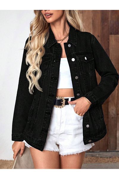 WKM Women's Boyfriend Denim Jacket