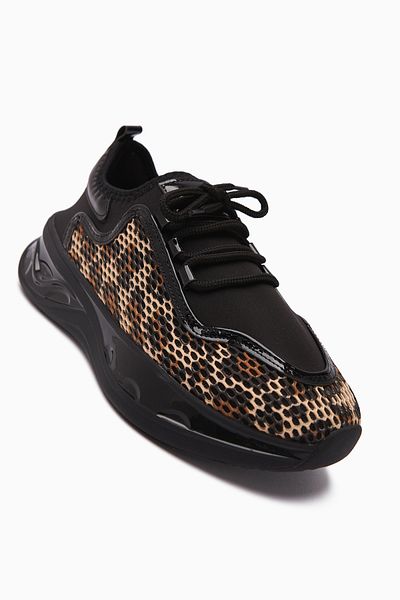 Limoya Pantofi sport de damă Erona cu model leopard din piele lăcuită