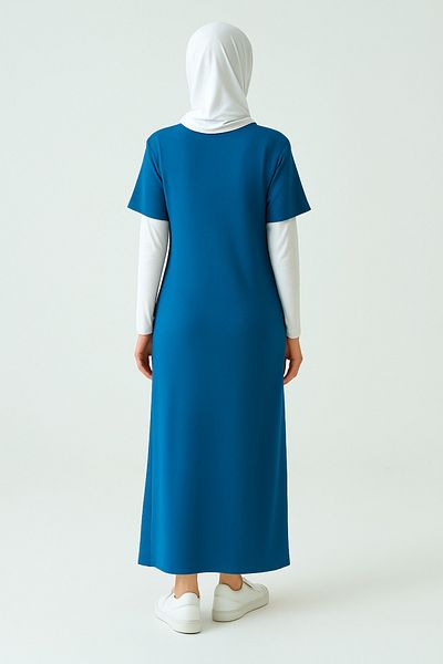 mirach Φόρεμα Maxi με κοντό μανίκι - Crew Neck, Basic Knitwear Abaya Ferace