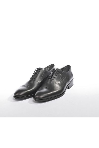 Fosco 7603 Men's Black Skin Matte Genuine Leather Grooming Laced Size 45 Shiny Classic Daily Stylish Shoes