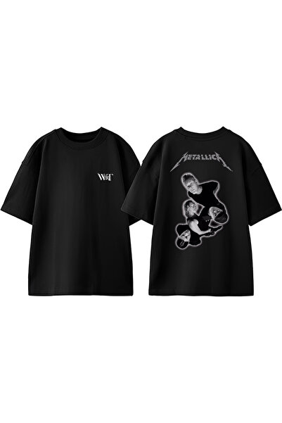 THEWERT Metallica Band muški dizajn rukotaža Štampano Pamuk crna Oversize kro...