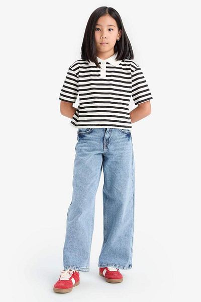 DeFacto New Season Girl's Wide Leg Wide Leg Jean Trousers
