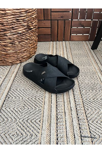 Behtah Kundura Papuci de casa și exterior cu talpă anatomică zilnică Battal Comfort de dimensiuni mari