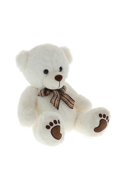 GiftExpress White teddy bear with bow 25cm