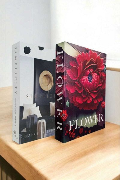 BayCazip Decorative Book Look Box Set of 2 Decorative Book Looking Box