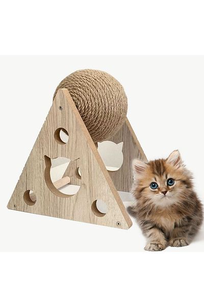 Nursoft Wooden String Cat Toy Ball Cat Scratching