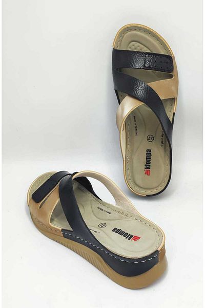 Tigerline Γυναικείες καλοκαιρινές παντόφλες Ms024 Black Mink Ορθοπεδική Σόλα Καθημερινή Άνετη Παντόφλες για το σπίτι και έξω