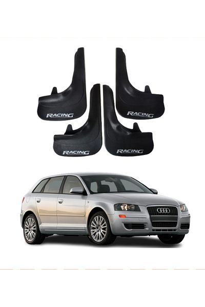 SONİKON LİNE Audi A3 Compatible Racing Written 4-Piece Dust Cover Mudguard Mudguard Modified