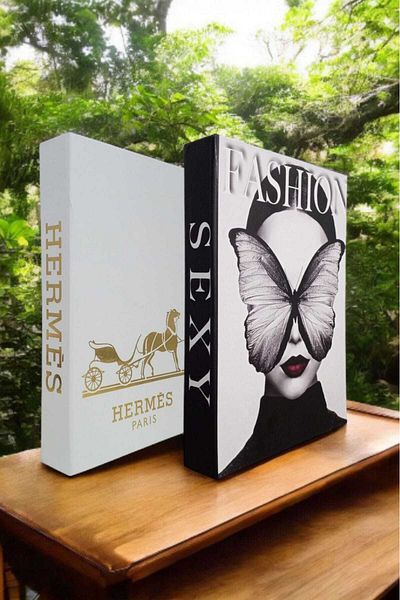 BayCazip Decorative Book Look Box Set of 2 Decorative Book Looking Box