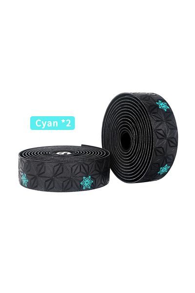 Choice Print Black Cyan 1 Pair Soft Road Bike Bicycle Handlebar Cork Eva Pu Bar Tape Professional Cycling D